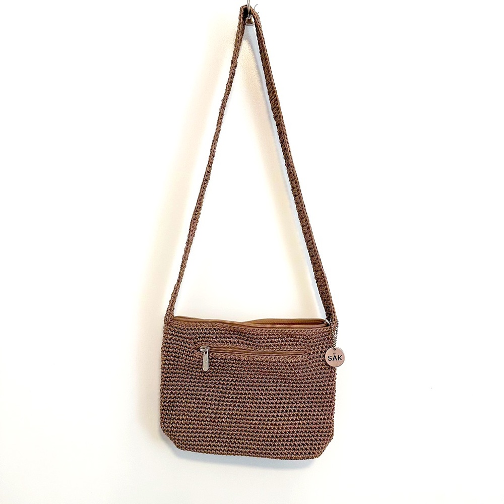 The Sak Beige Zip Top Shoulder Bag